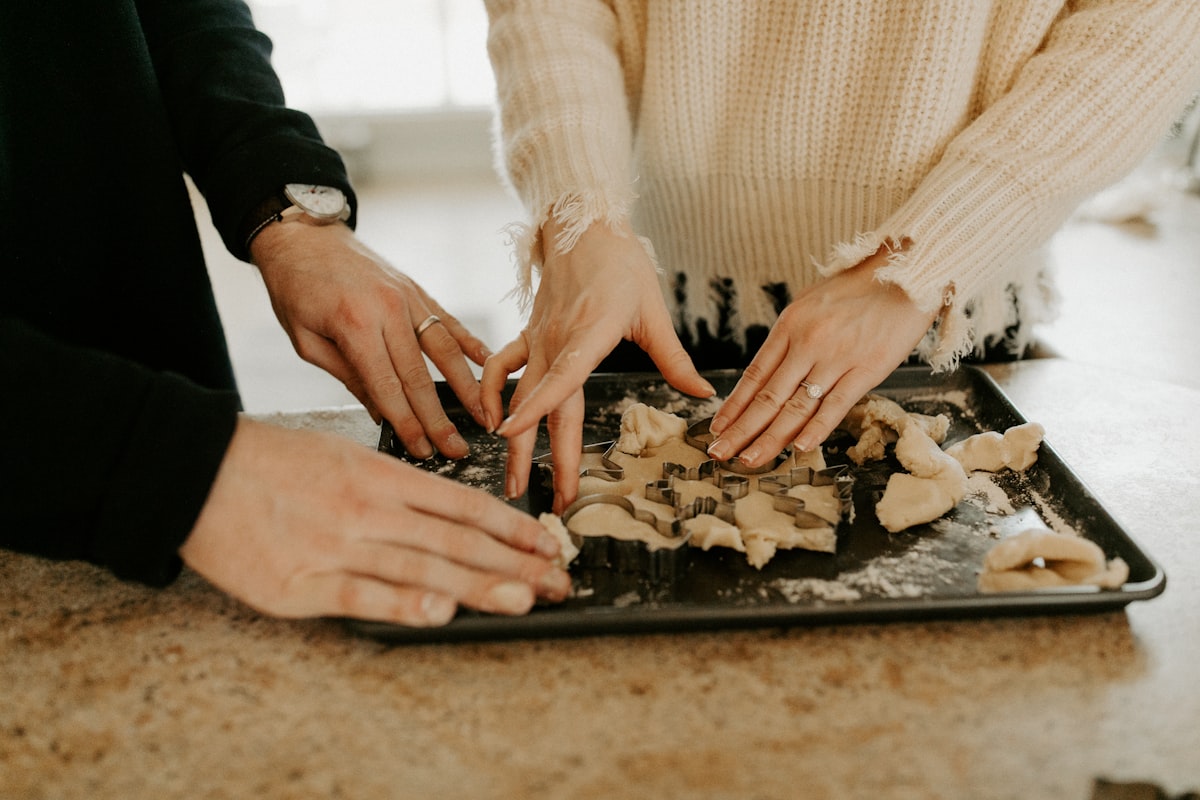 Colorful healthy desserts and fresh ingredients on a wooden table